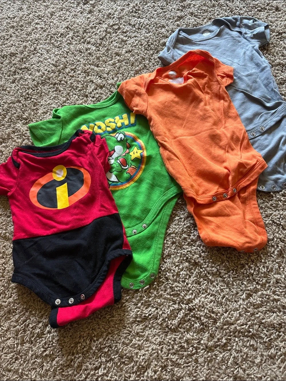 Kids One-Piece Bodysuits - incredibles and yoshi.